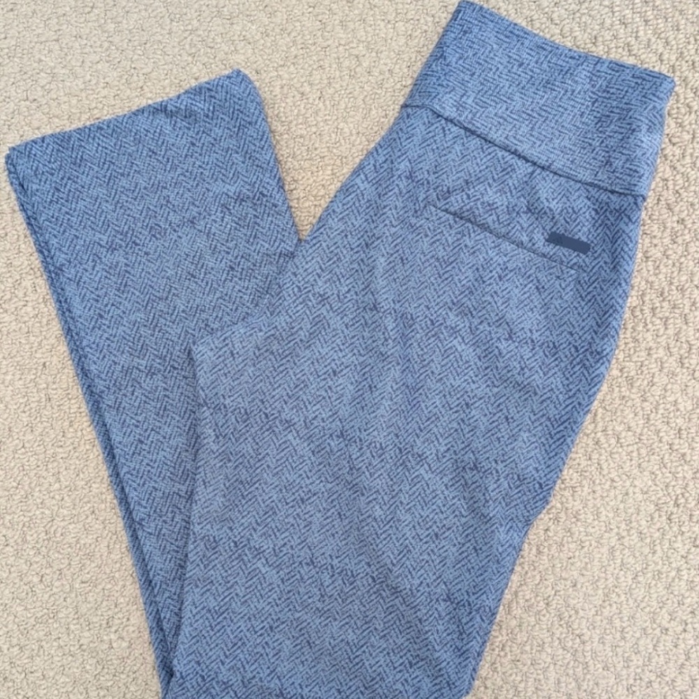 NEW Adidas Golf Pants Herringbone Patterned Stretch Pull-on Small Blue Athletic